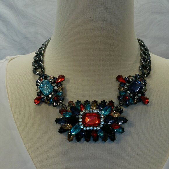 Multicolor Rhinestone Necklace Set (398) - Picture 1 of 16